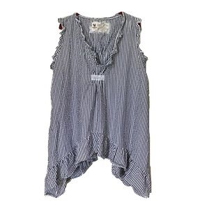 BOHO Farmhouse Frocks Swing Top Blue Top